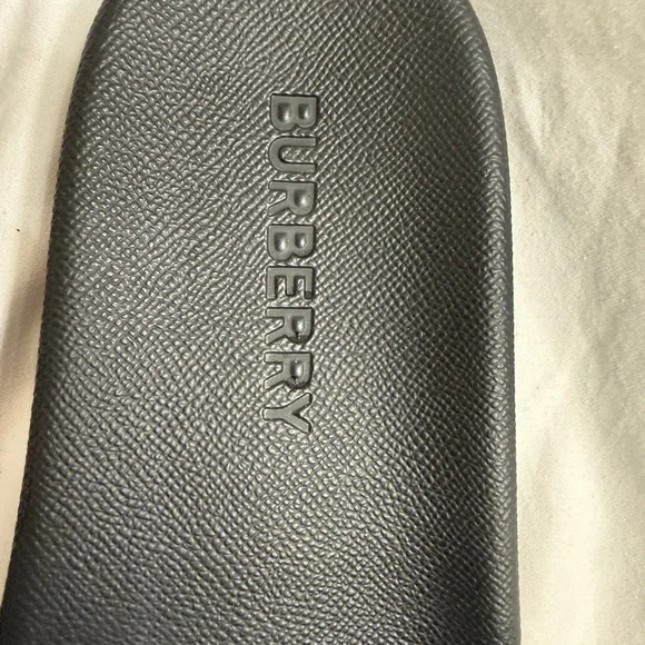 Burberry Black Rubber Slides Size 46 (US 12/13) Logo Designer Sandals - Picture 10 of 11